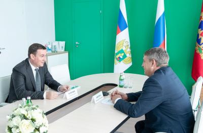 Дмитрий Патрушев и Александр Богомаз обсудили вопросы развития АПК Брянской области на «Всероссийском дне поля»